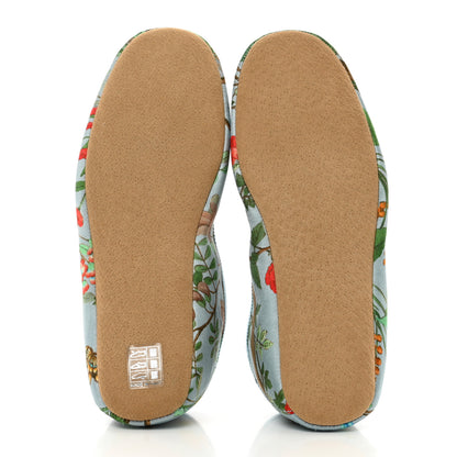 Gucci Satin Voyage Eco Tian Printed Womens Flats 36 Light Blue Multicolor 5 of 9