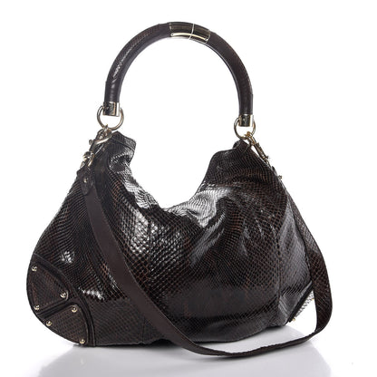 Gucci Python Large Indy Top Handle Hobo Brown 4 of 8