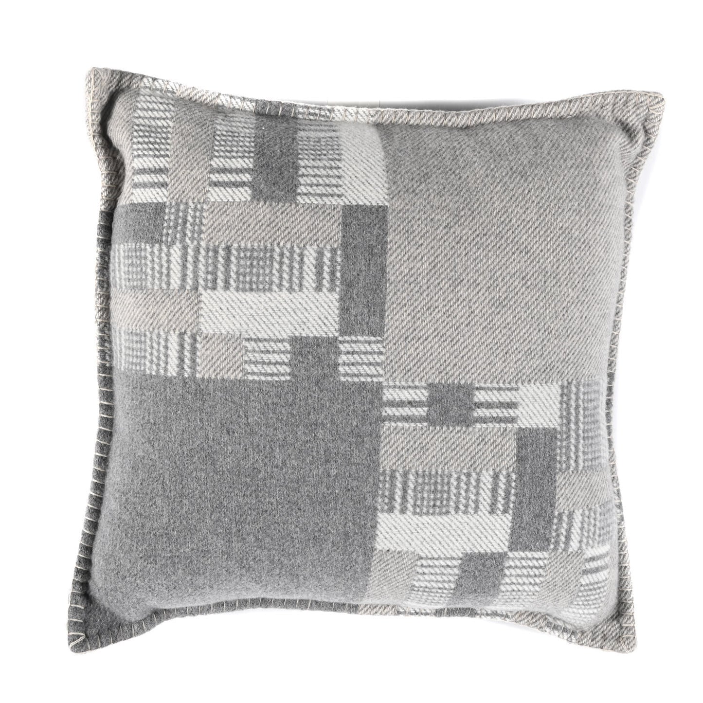 Wool Cashmere Avalon Paper Block Pillow Gris Acier