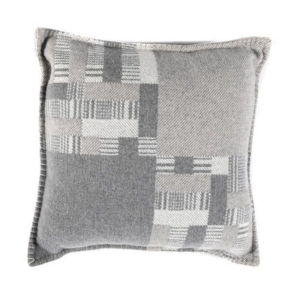 Hermes Wool Cashmere Avalon Paper Block Pillow Gris Acier 1 of 3