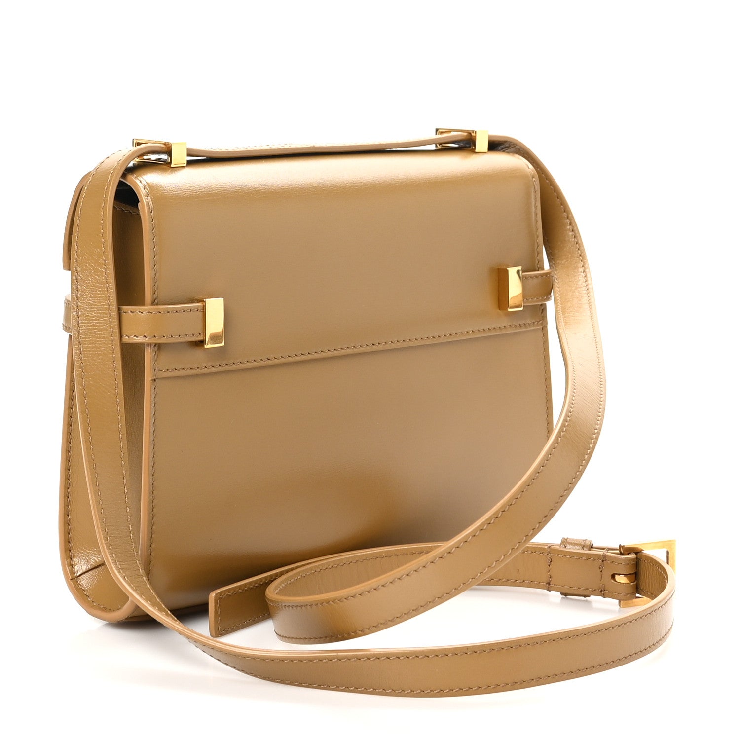 Saint Laurent Smooth Calfskin Mini Manhattan Shoulder Bag Tabac Brown 3 of 10