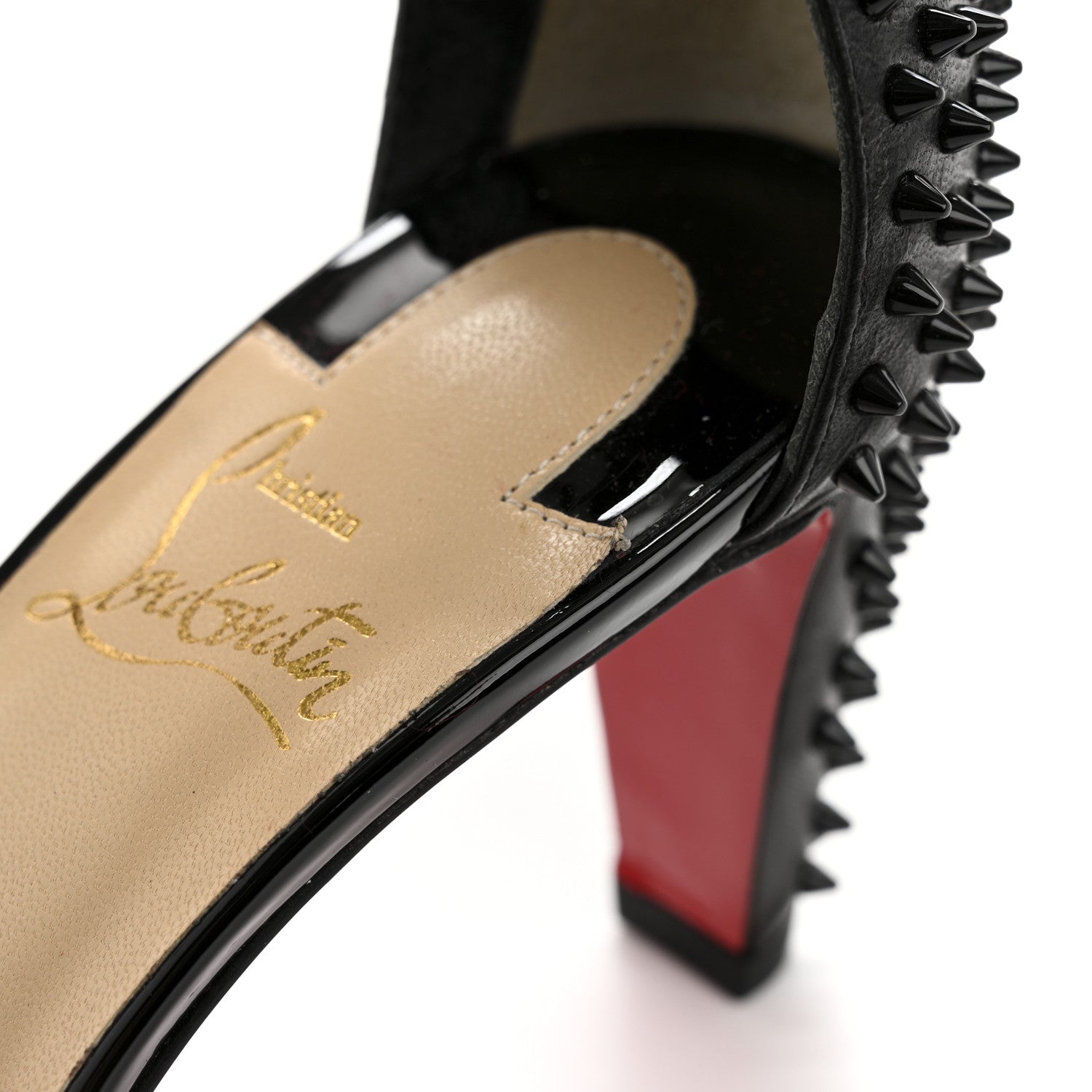 Christian Louboutin Patent Nappa Trezanita 70 Ankle Strap Sandals 37.5 Black 11 of 12