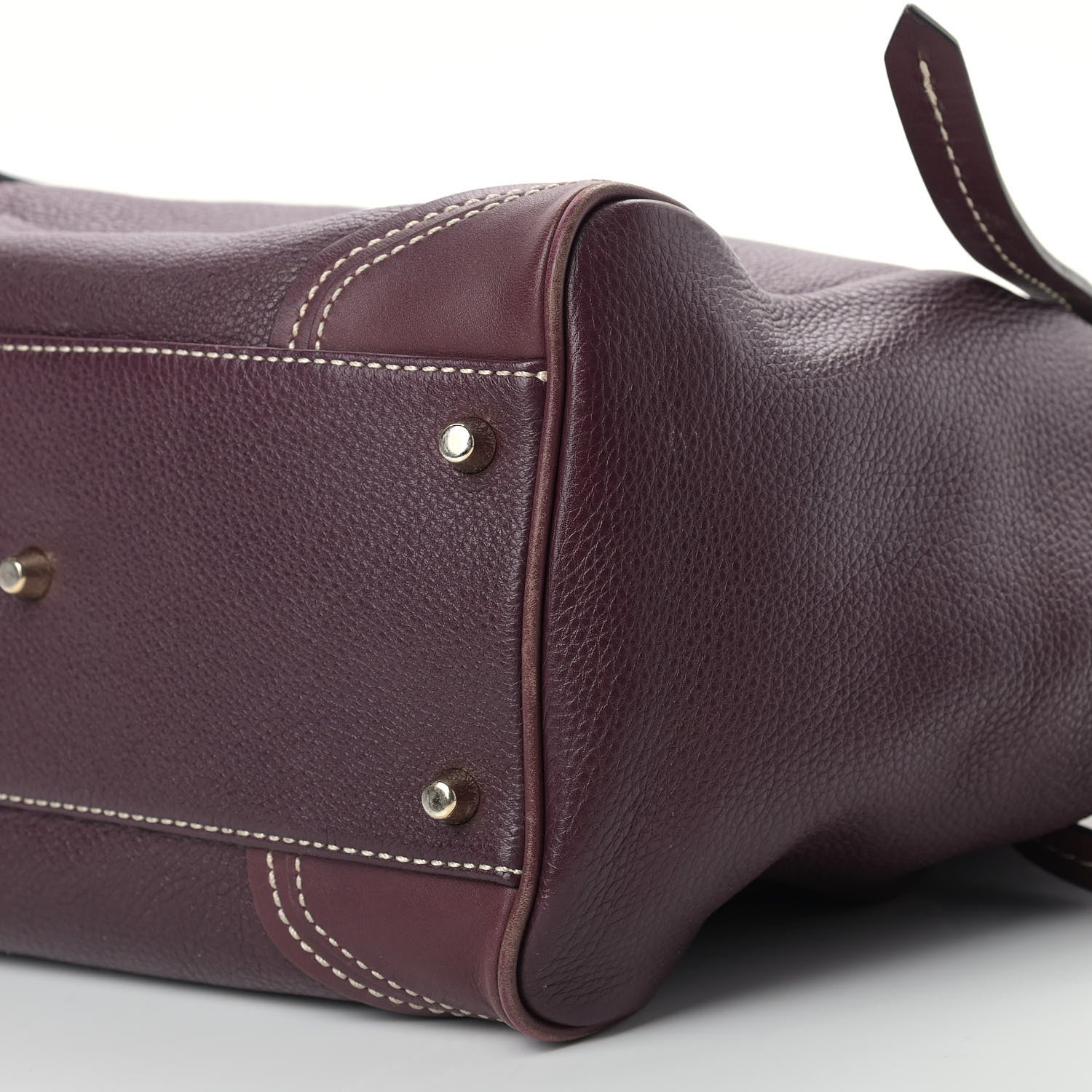 Burberry Calfskin Saddle Stitch Small Canterbury Tote Burgundy 8 of 9
