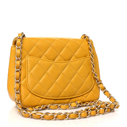 Chanel Lambskin Quilted Mini Square Flap Yellow 3 of 13