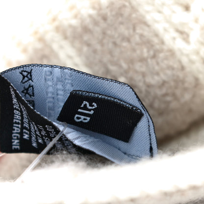 Chanel Cashmere Wool Silk Logo Beanie Hat Beige White 6 of 9