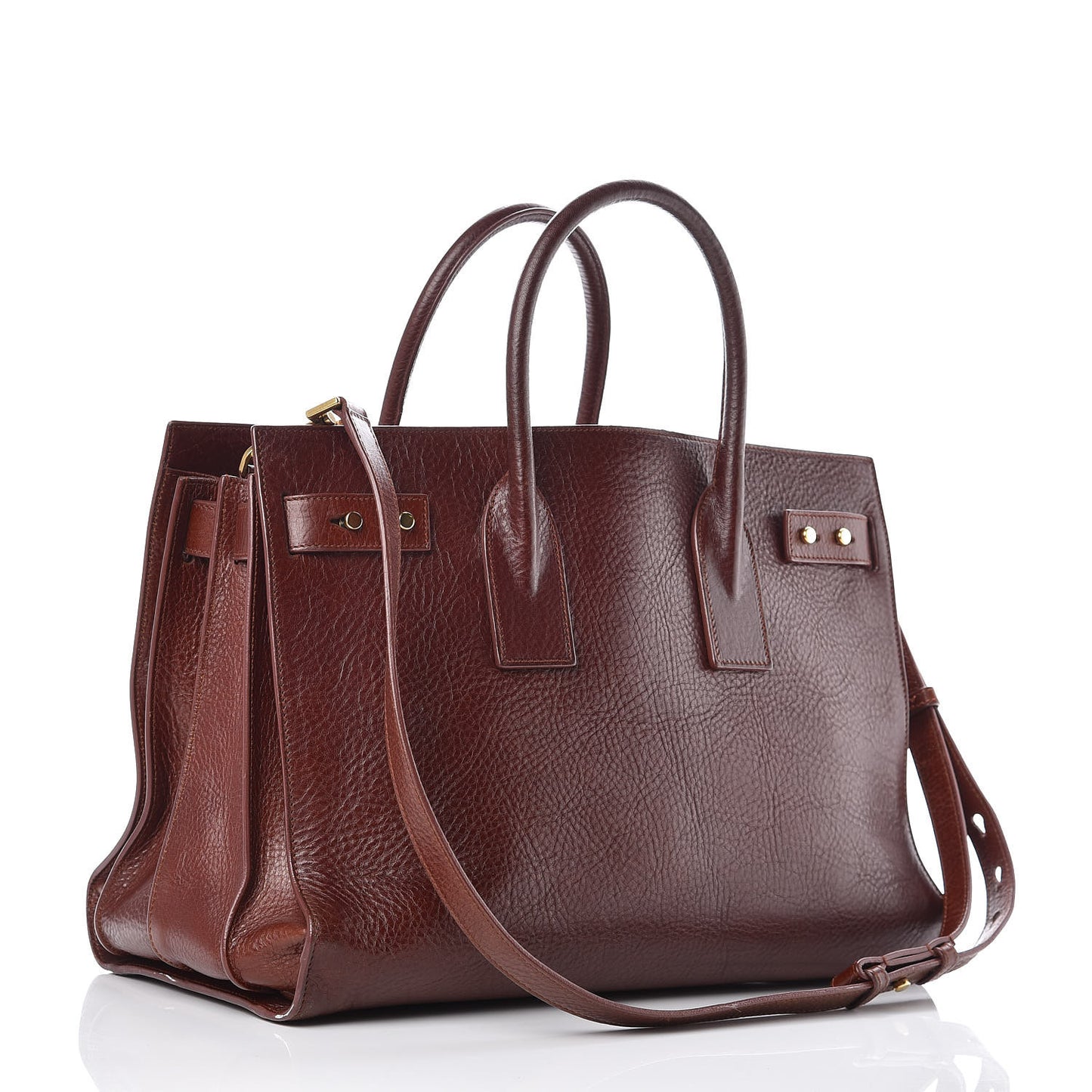 Grained Calfskin Medium Supple Sac De Jour Dark Brown