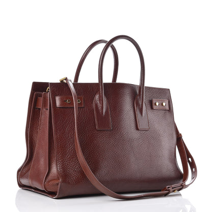 Saint Laurent Grained Calfskin Medium Supple Sac De Jour Dark Brown 4 of 17