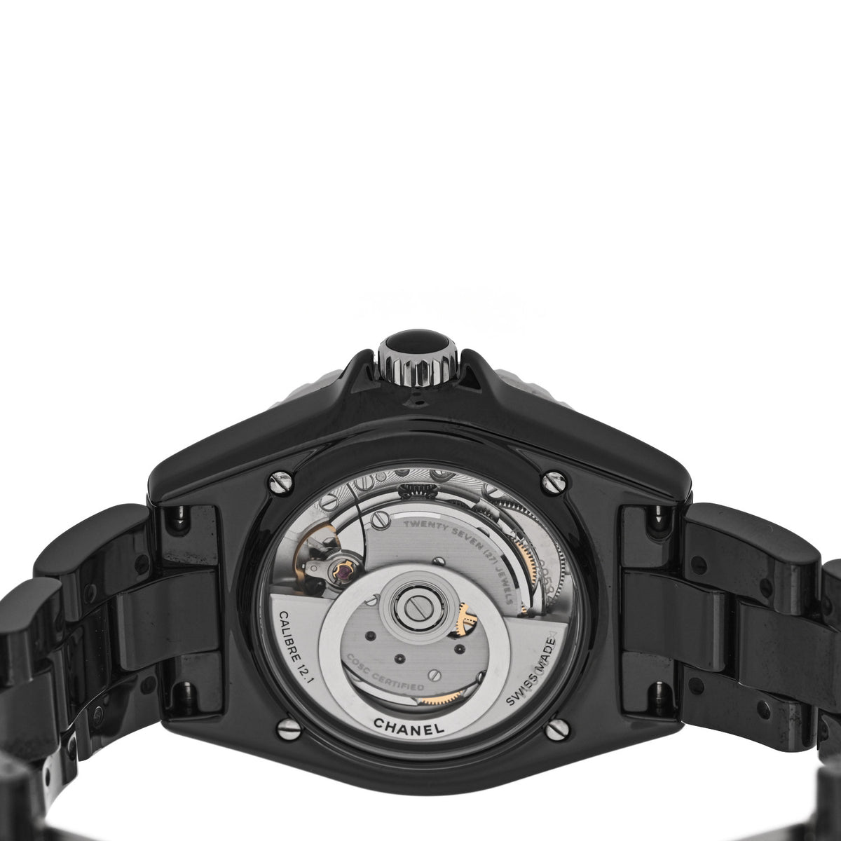Stainless Steel Ceramic 38mm J12 Phantom Automatic Watch Black