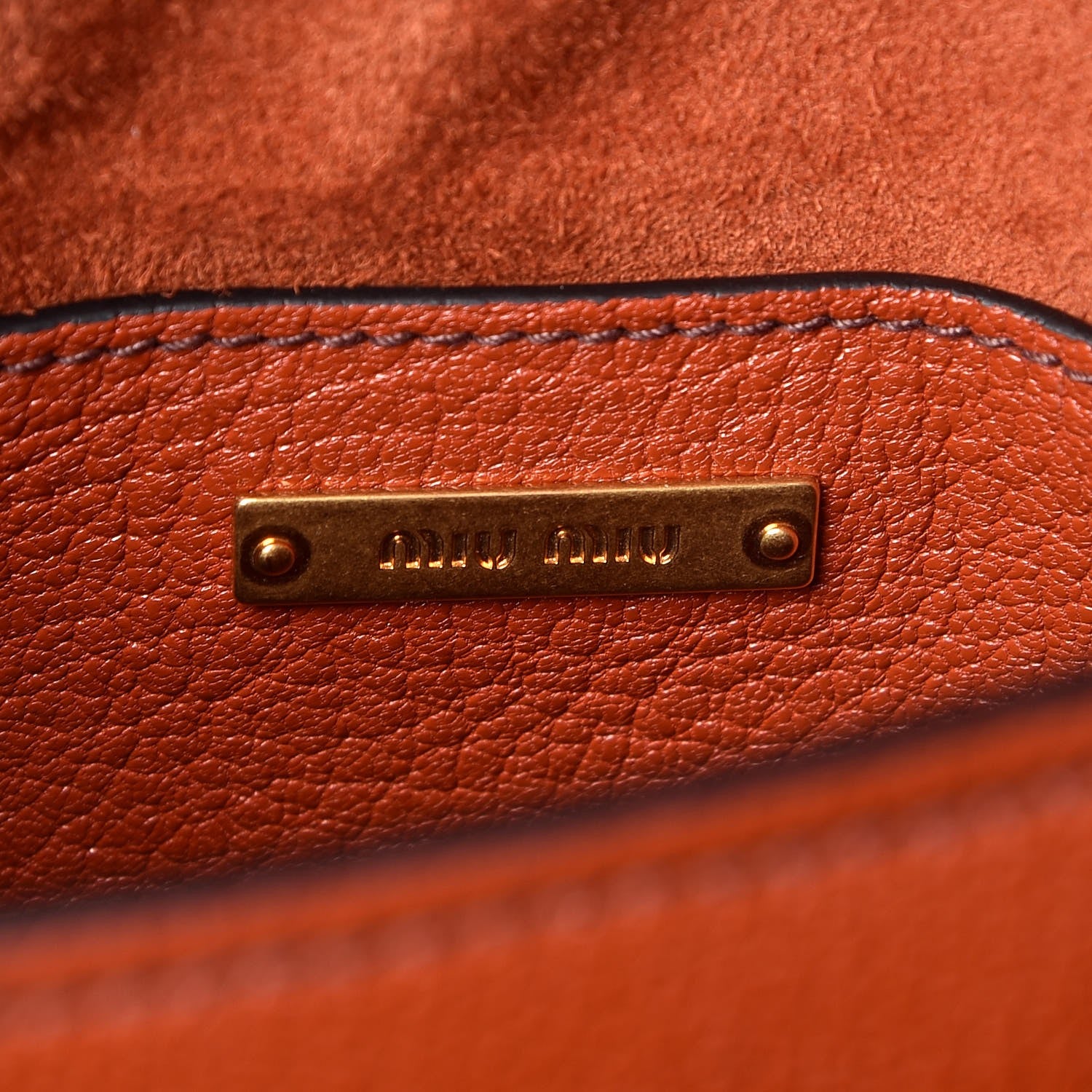 Miu Miu Madras Sheepskin Dahlia Bruciato Ruggine 6 of 9