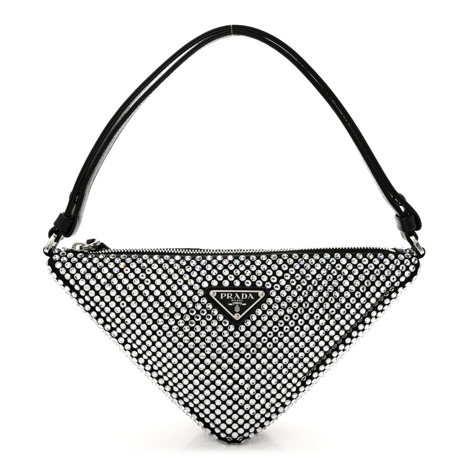 Prada Satin Crystal Triangle Pouch Cristal 1 of 10