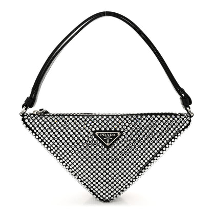 Prada Satin Crystal Triangle Pouch Cristal 1 of 10