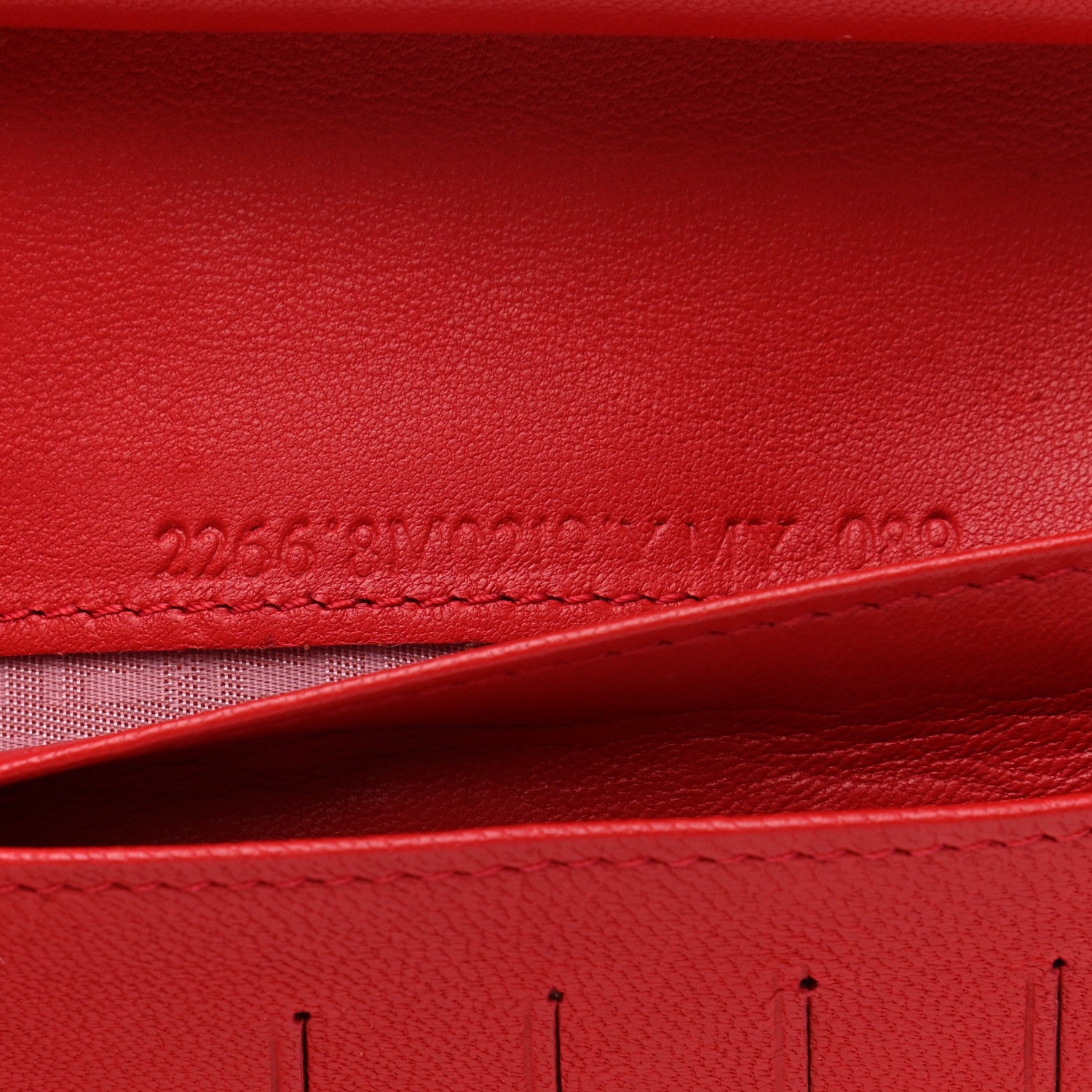 Fendi Nappa Logo Embossed Long Wallet on Chain Rosso 6 of 11