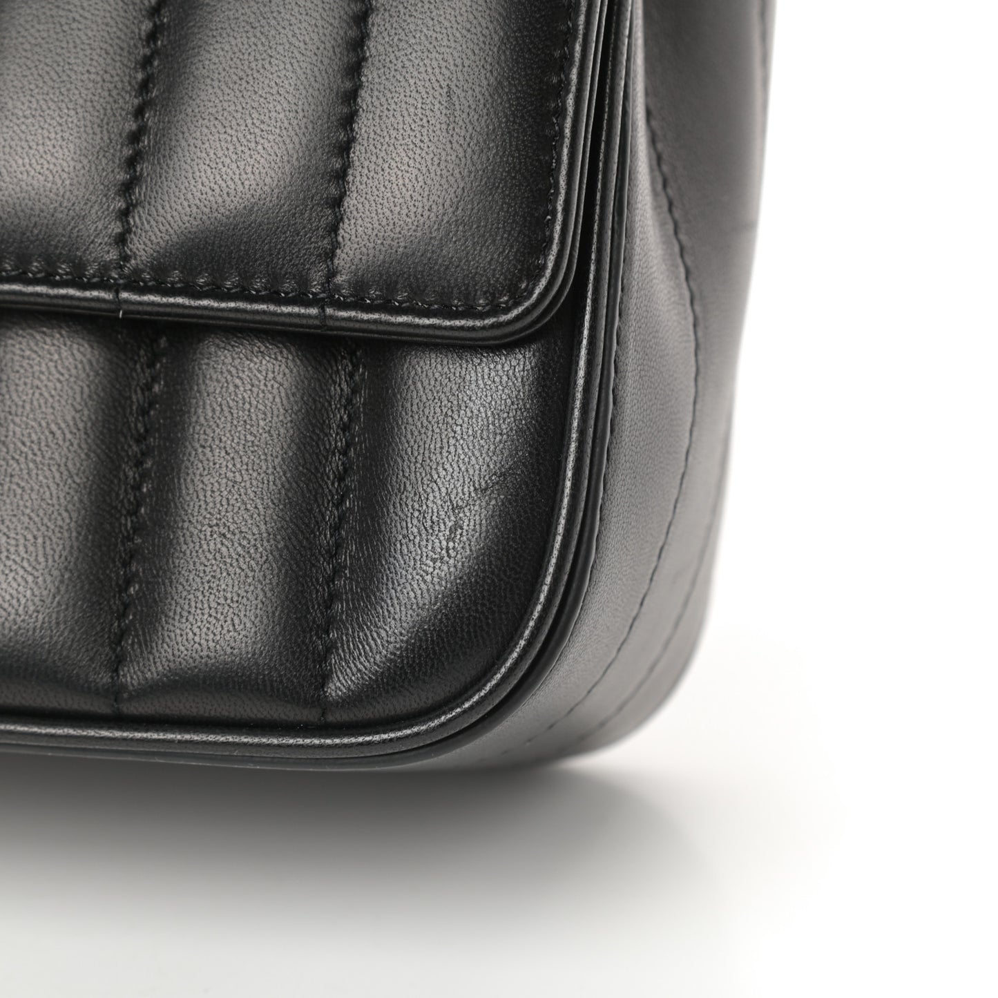 Lambskin Matelasse Monogram Medium Vicky Chain Bag Black