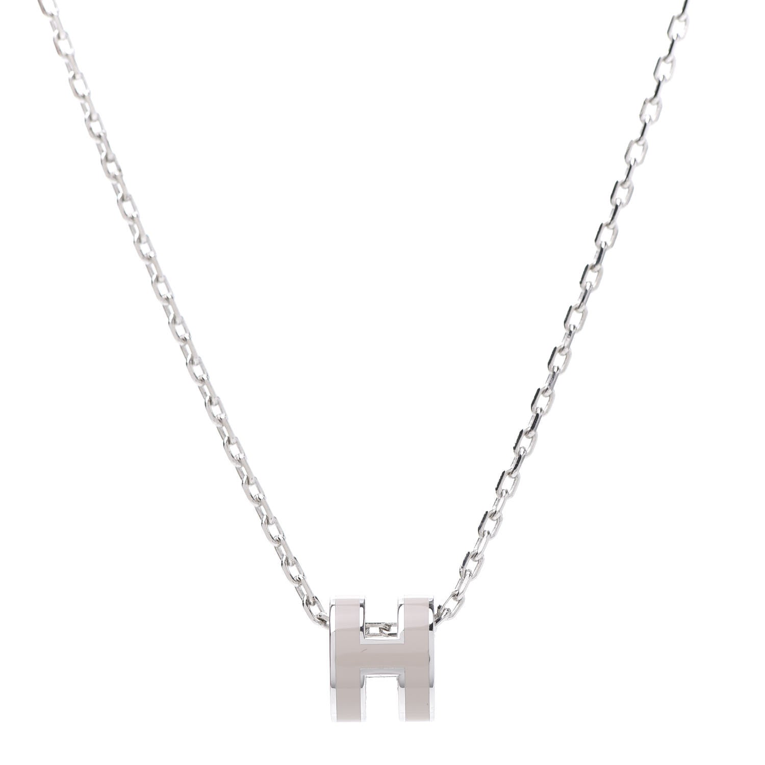 Hermes Palladium Mini Pop H Pendant Necklace Marron Glace 1 of 7