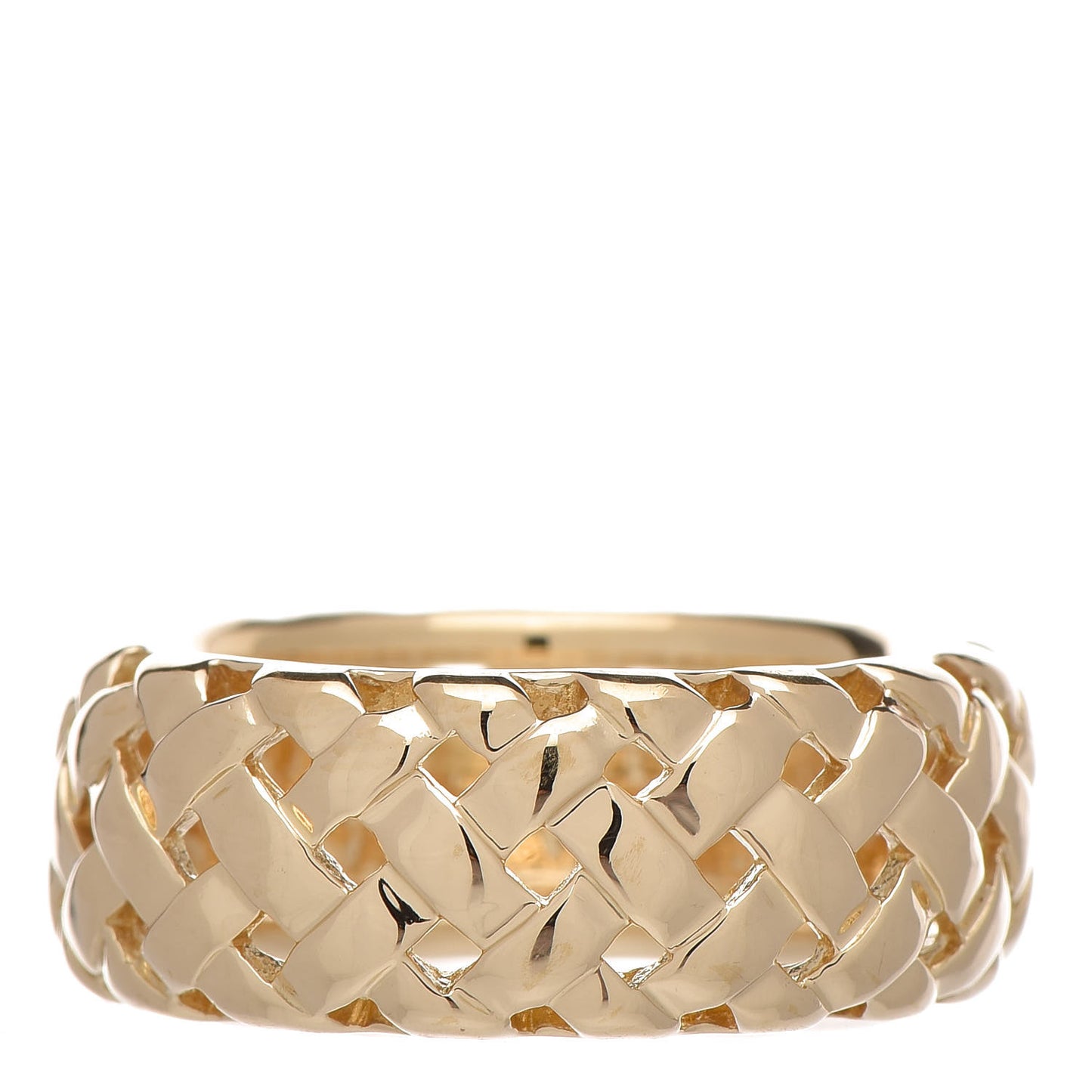 18K Yellow Gold Vannerie Dome Ring 54 6.75