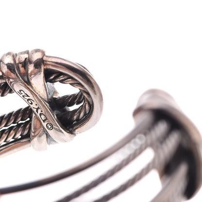 David Yurman Sterling Silver 24mm Crossover Four Row Cuff S 6 of 6