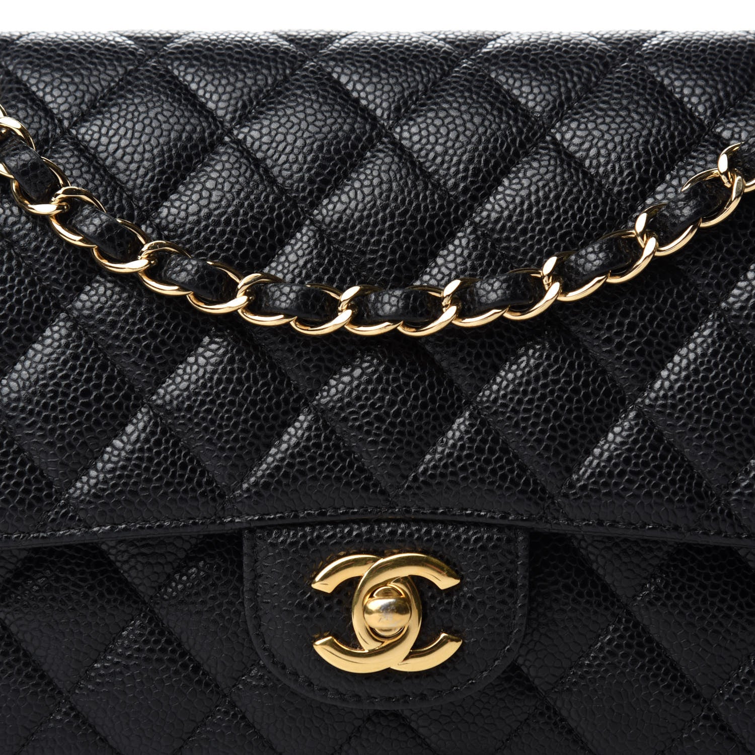 Chanel Caviar Quilted Medium Double Flap Black 13 of 14