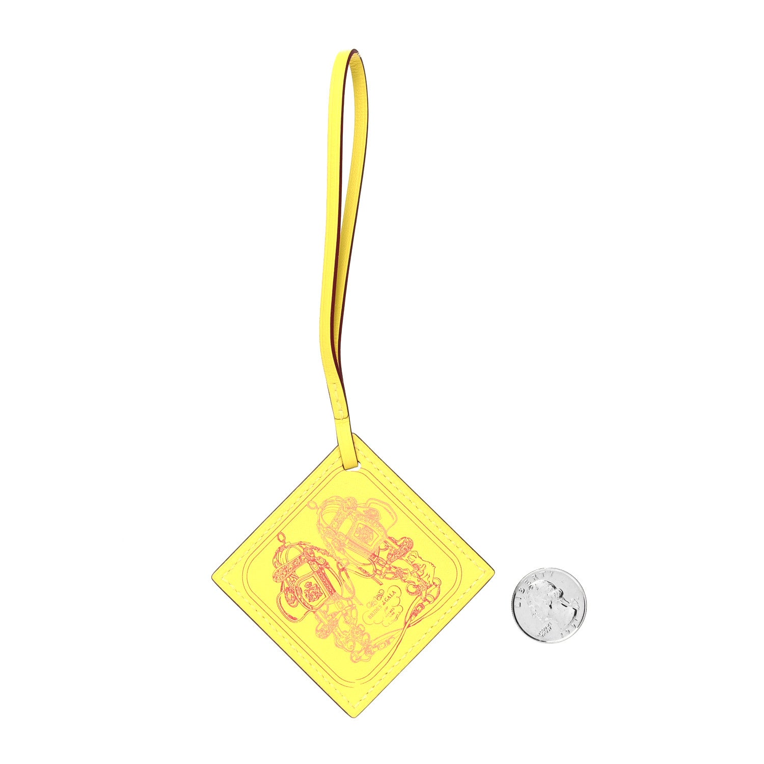 Hermes Swift Carre Nano Bag Charm Lime Rouge Pourpre Rose Azalee 2 of 3