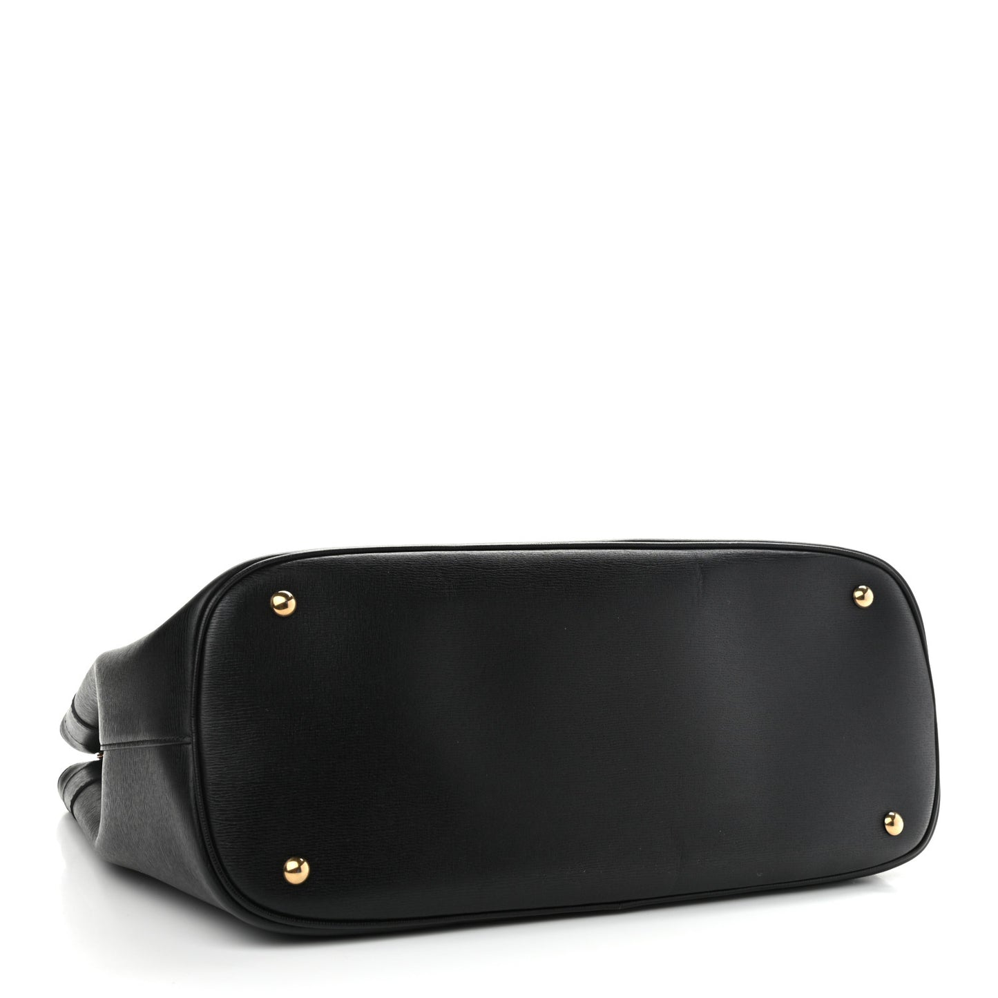 Textured Calfskin Large Bright Bit Tote Black
