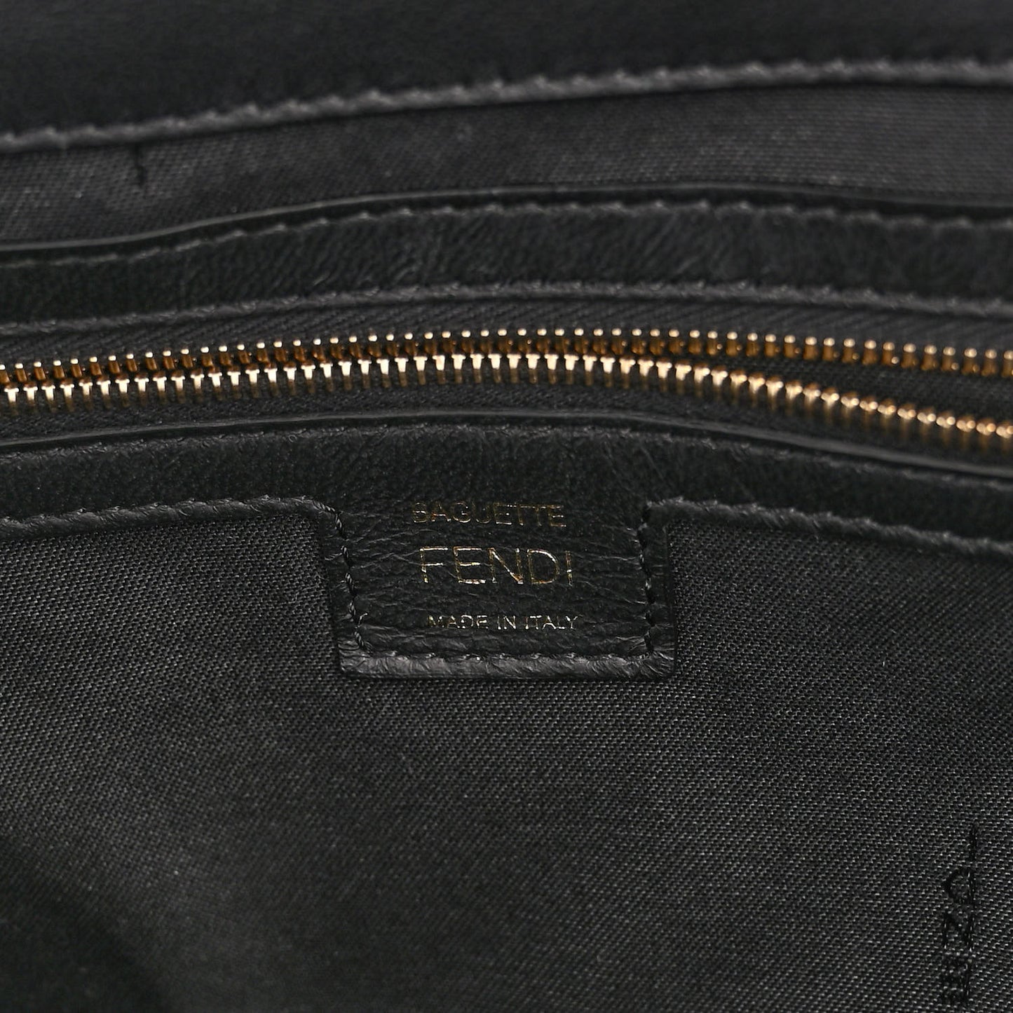 Nappa FF 1974 Embossed Large Baguette Black