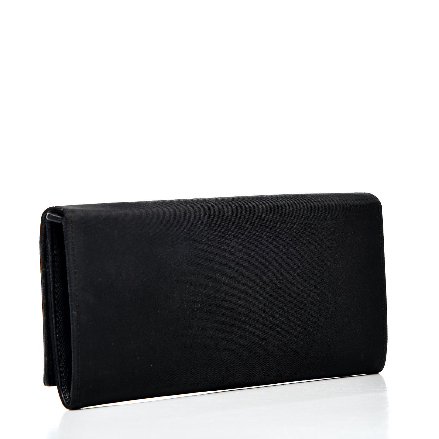 Tessuto Nylon Continental Flap Wallet Black
