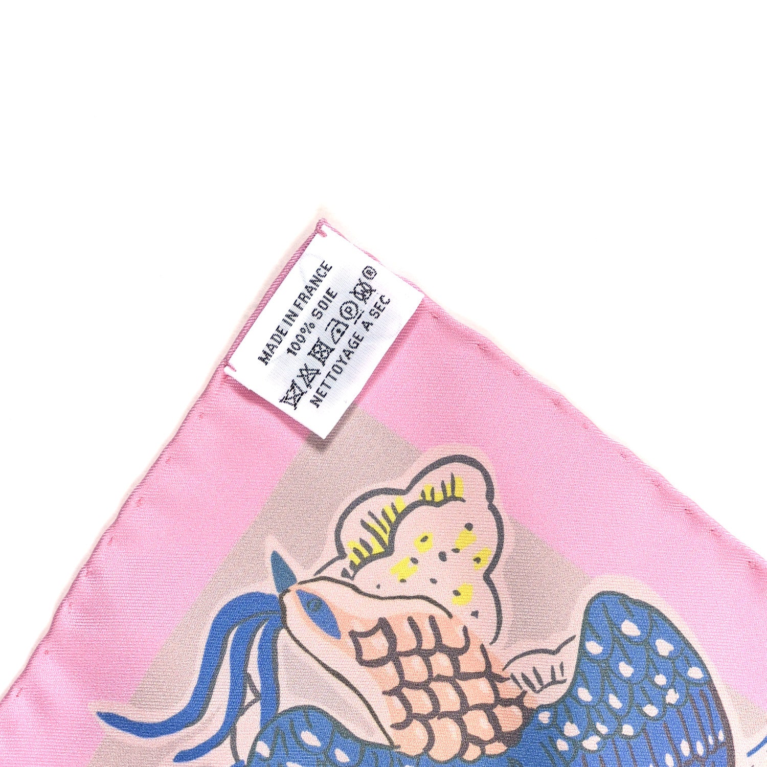 Hermes Silk Double Face Mille Feuilles Scarf 90 Rose Turquoise Multicolore 3 of 4