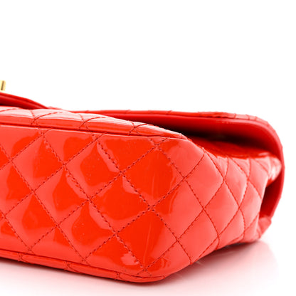 Chanel Patent Calfskin Quilted Valentine Charms Medium Single Flap Red 10 of 11