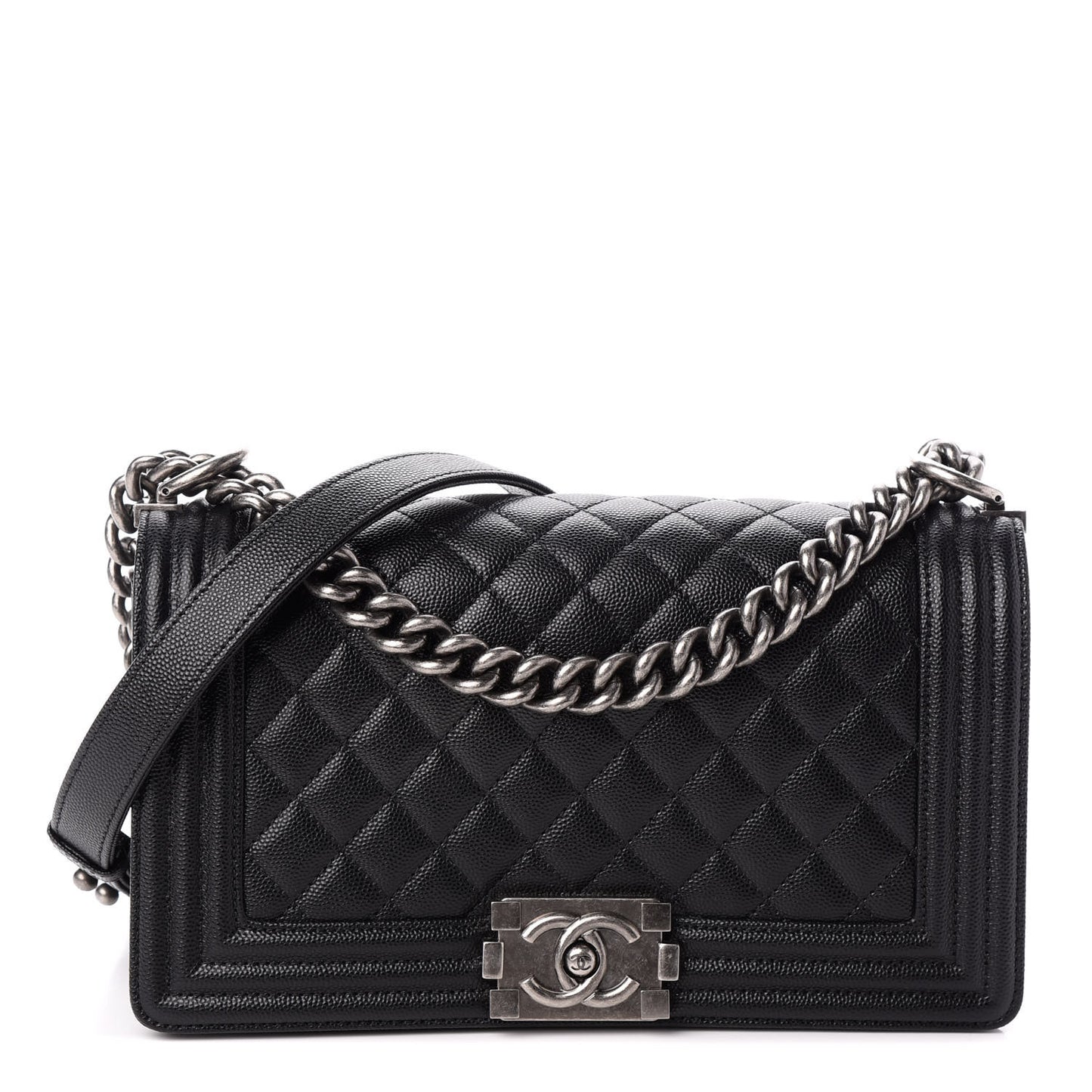 Caviar Quilted Medium Boy Flap Black