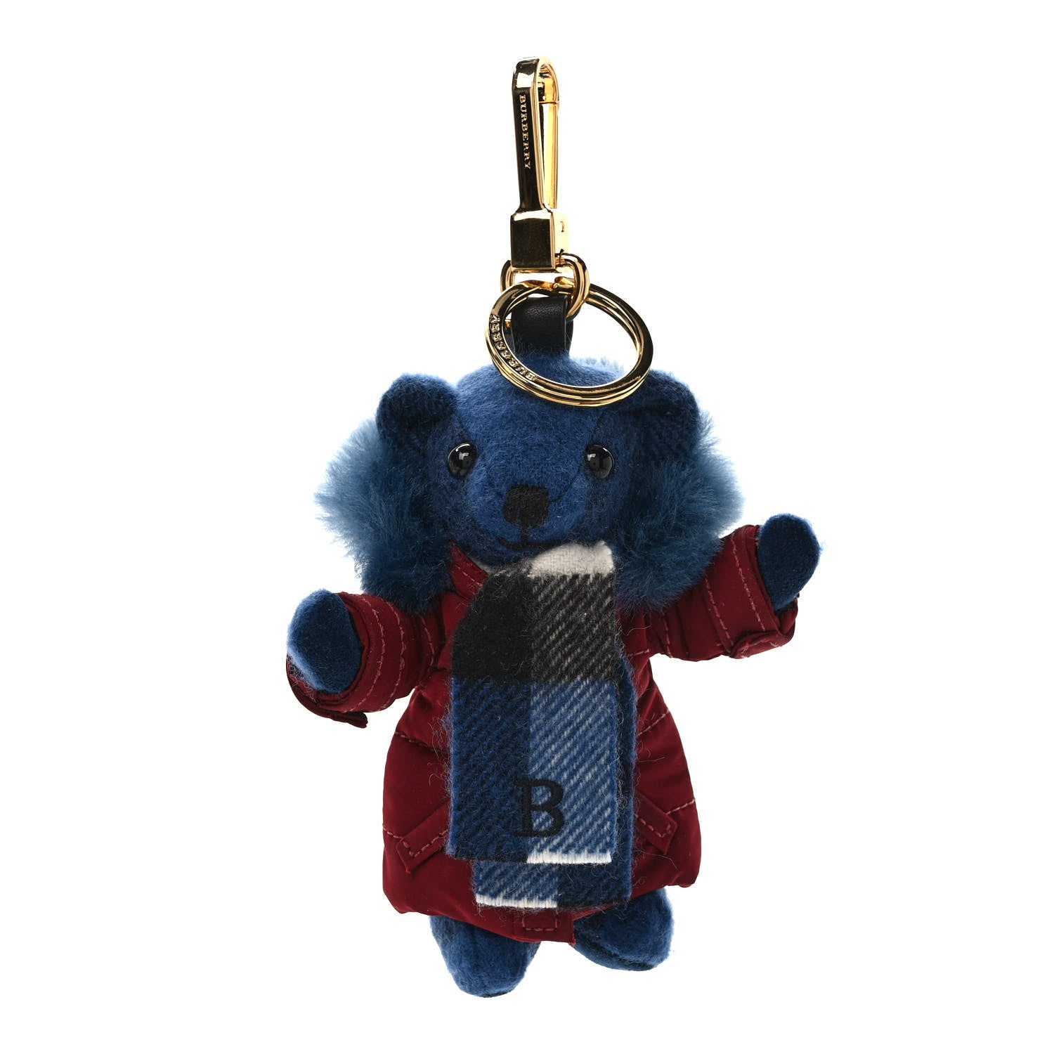 Burberry Cashmere Thomas Teddy Bear Keychain Charm Cadet Blue 1 of 3