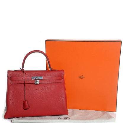 Hermes Togo Kelly Retourne 35 Rouge Casaque 10 of 28