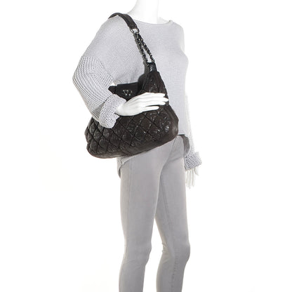 Chanel Calfskin Bubble Quilt Hobo Brown 2 of 7