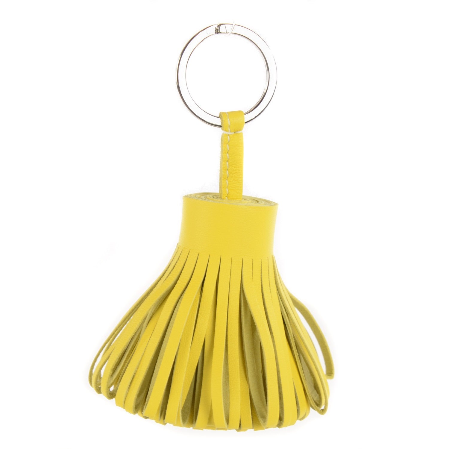Hermes Lambskin Carmen Tassel Key Holder Lime 1 of 6