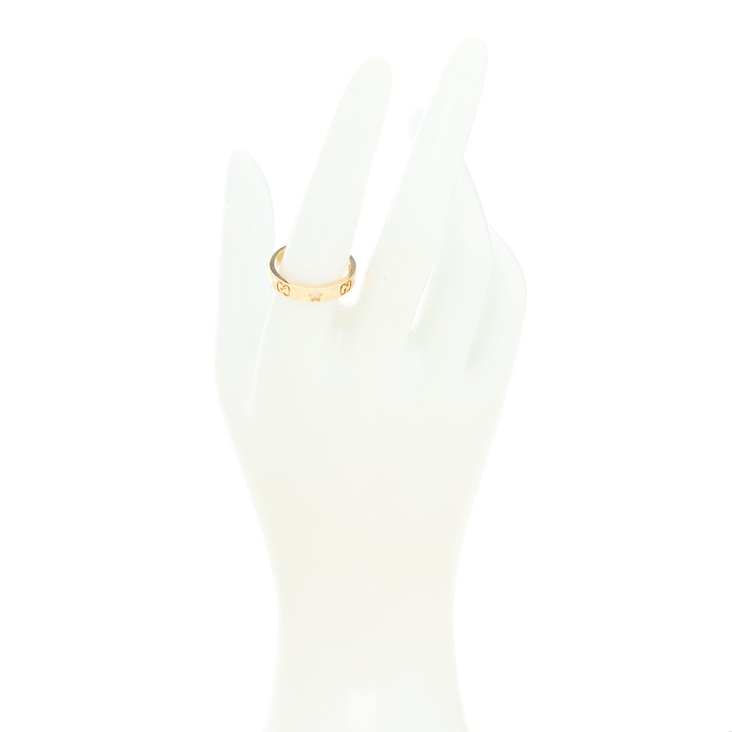 Gucci 18K Yellow Gold Icon Stars Band Ring 58 8.25 2 of 6
