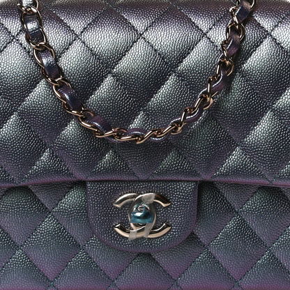 Chanel Iridescent Caviar Quilted Medium Double Flap Dark Blue 7 of 11