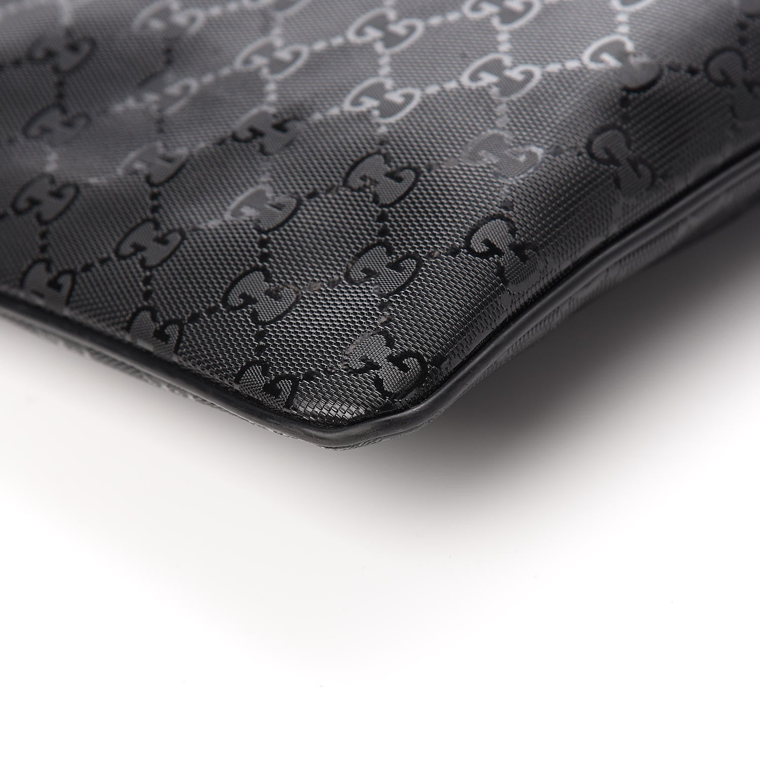Gucci Imprime Monogram Medium Flat Messenger Bag Black 11 of 12