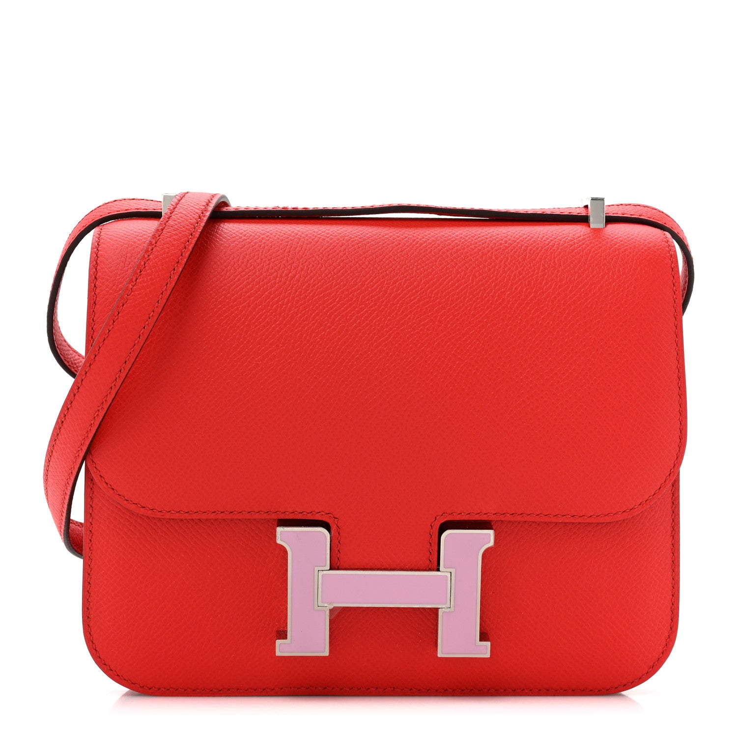 Hermes Epsom Enamel Constance 18 Rouge de Coeur Mauve Sylvestre 1 of 12