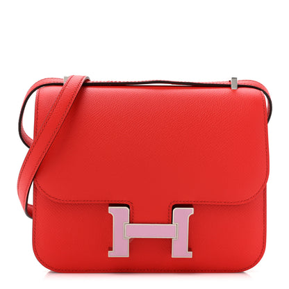 Hermes Epsom Enamel Constance 18 Rouge de Coeur Mauve Sylvestre 1 of 12