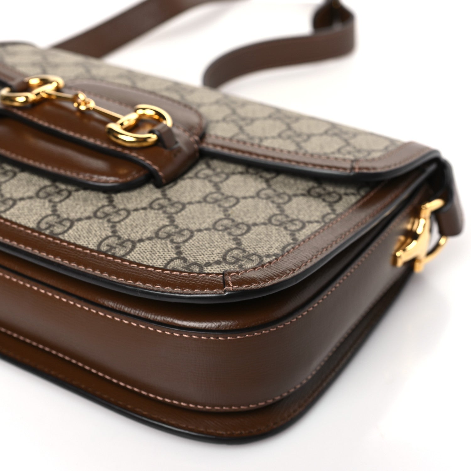 Gucci GG Supreme Monogram Horsebit 1955 Shoulder Bag Beige Brown Sugar 9 of 9