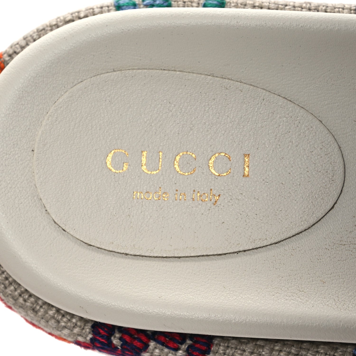 Gucci Linen Psychedelic Mini GG Monogram Angelina Platform 55mm Slide Sandals 36 Multicolor 9 of 14
