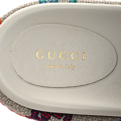 Gucci Linen Psychedelic Mini GG Monogram Angelina Platform 55mm Slide Sandals 36 Multicolor 9 of 14