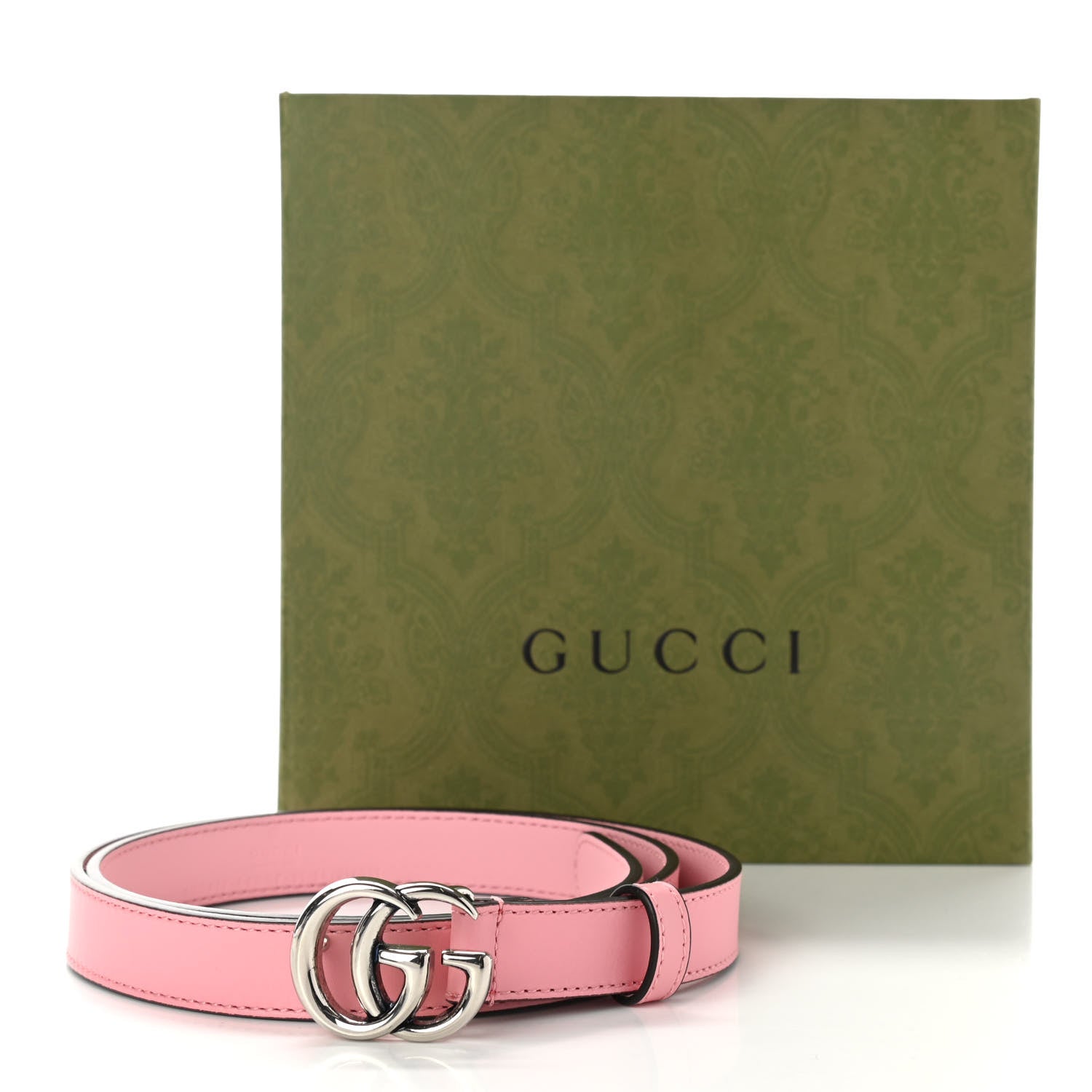 Gucci Moon Calfskin Palladium Double G 20mm Belt 75 30 Wild Rose 7 of 7