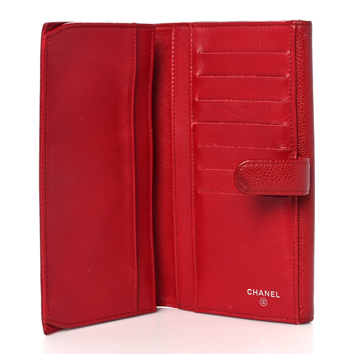 Caviar Timeless CC French Long Wallet Red