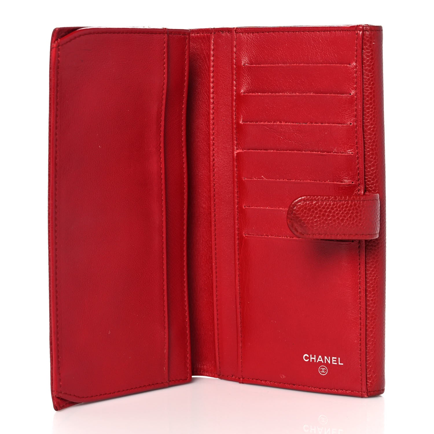 Chanel Caviar Timeless CC French Long Wallet Red 5 of 12