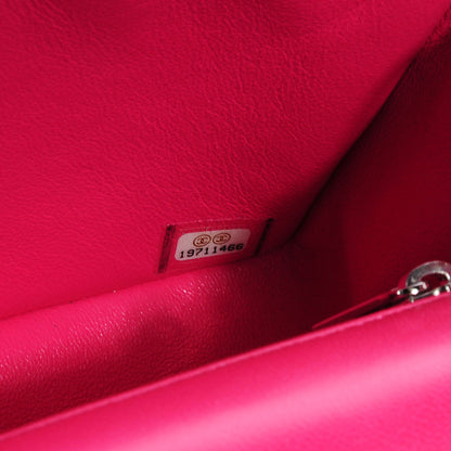 Chanel Lambskin Quilted Mini Flap Dark Pink 7 of 8
