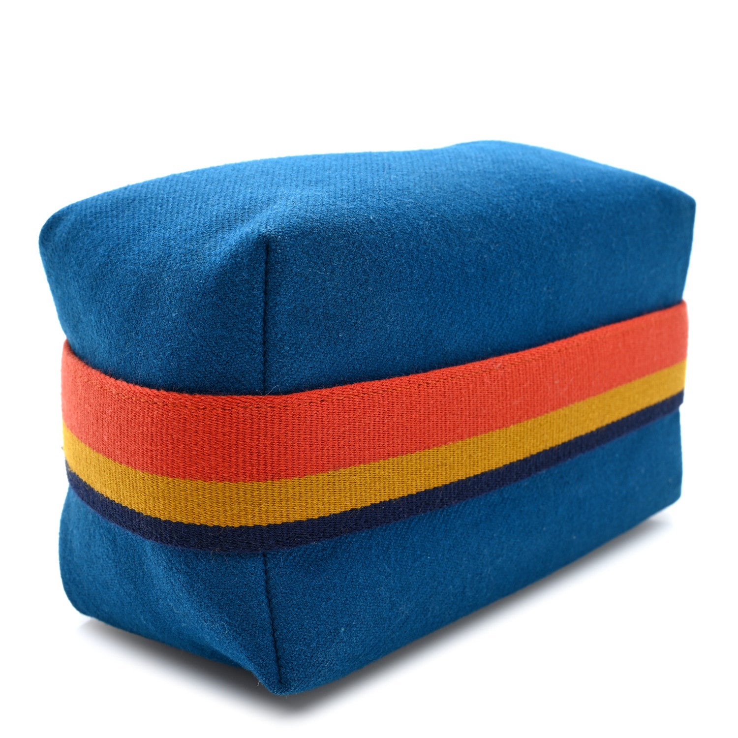 Hermes Wool Rocabar Small Bride-A-Brac Pouch Bleu Paon 4 of 7