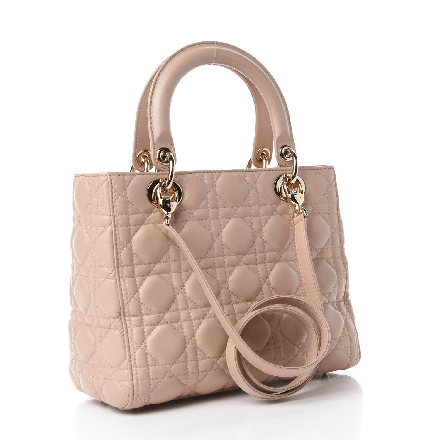 Christian Dior Lambskin Cannage Medium Lady Dior Light Pink 3 of 11