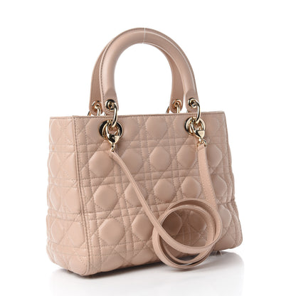 Christian Dior Lambskin Cannage Medium Lady Dior Light Pink 3 of 11
