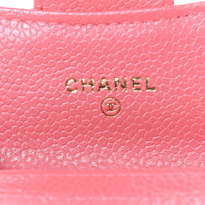 Chanel Metallic Caviar Quilted Flap Card Holder Pink 6 of 9