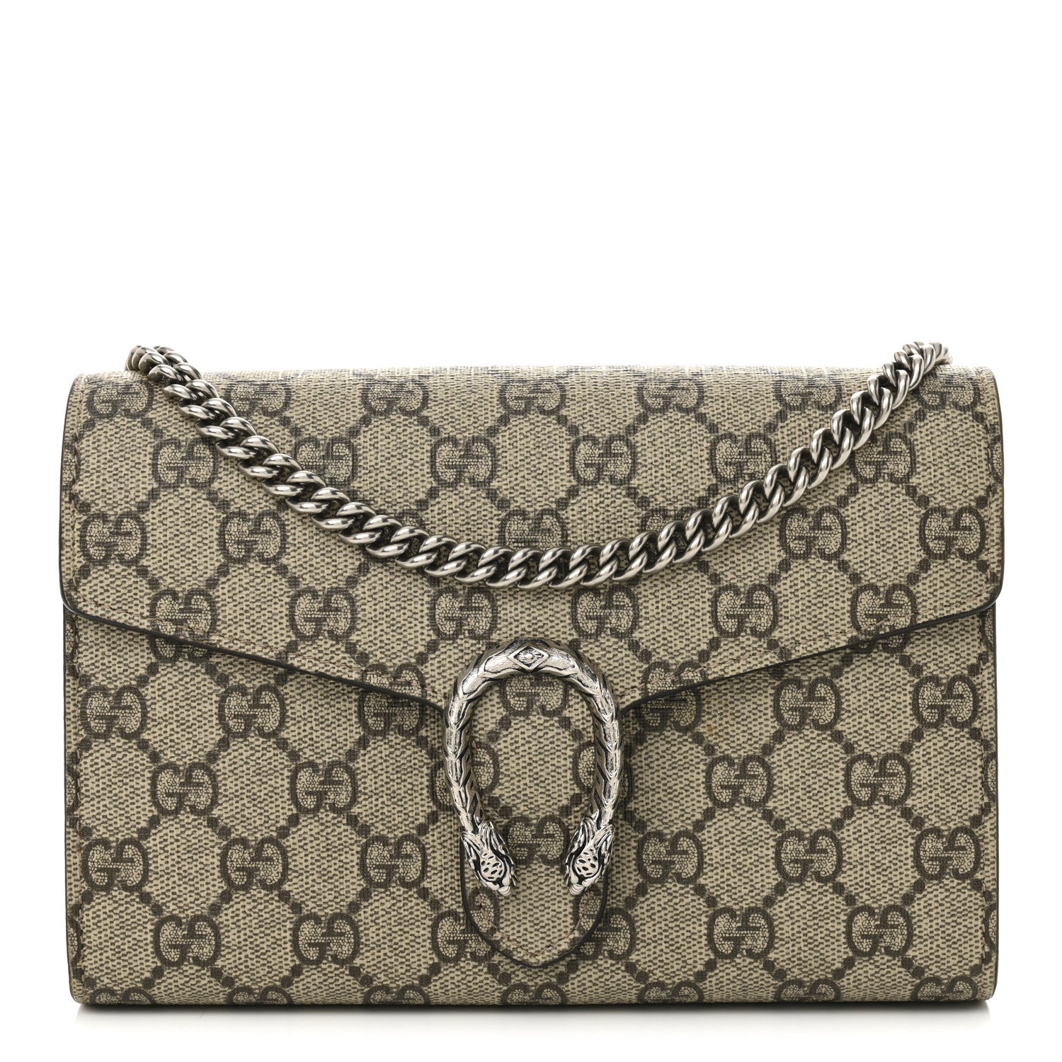 Gucci GG Supreme Monogram Mini Dionysus Chain Wallet Beige Taupe 1 of 12