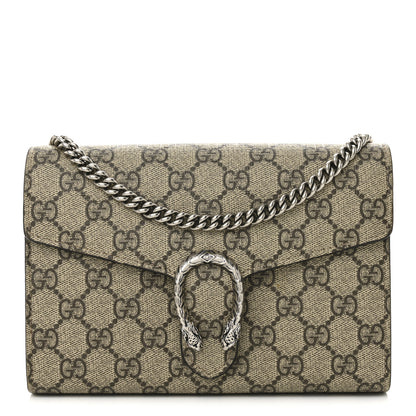 Gucci GG Supreme Monogram Mini Dionysus Chain Wallet Beige Taupe 1 of 12